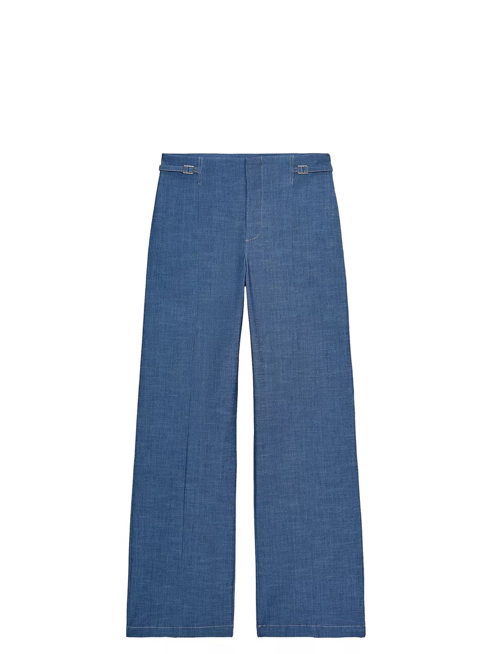 Zara Wide-Leg Denim Trousers in Blue